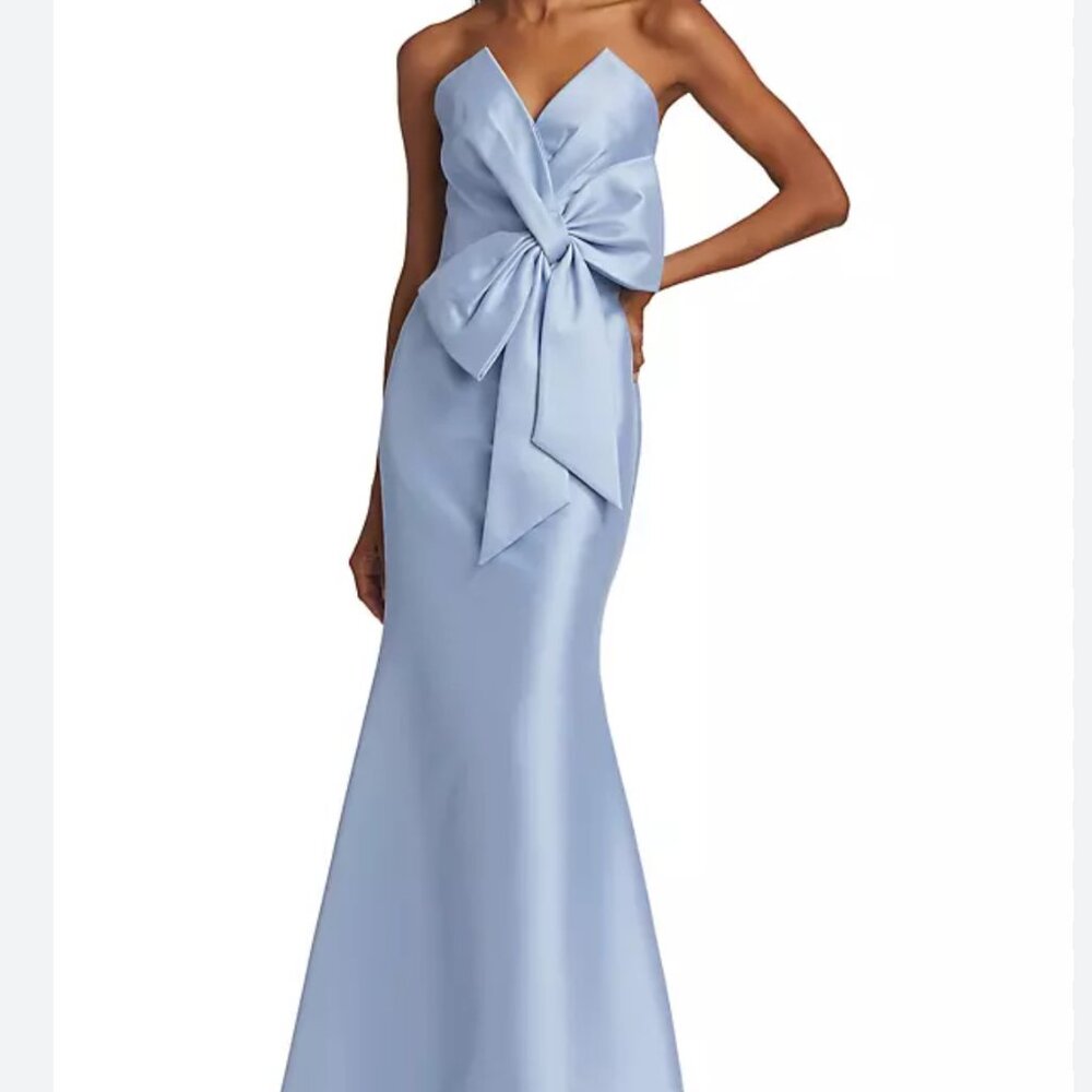 Badgley Mischka Strapless Light Blue Dress